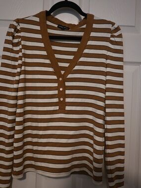 Modern Works striped shirt with a little puff shoulder